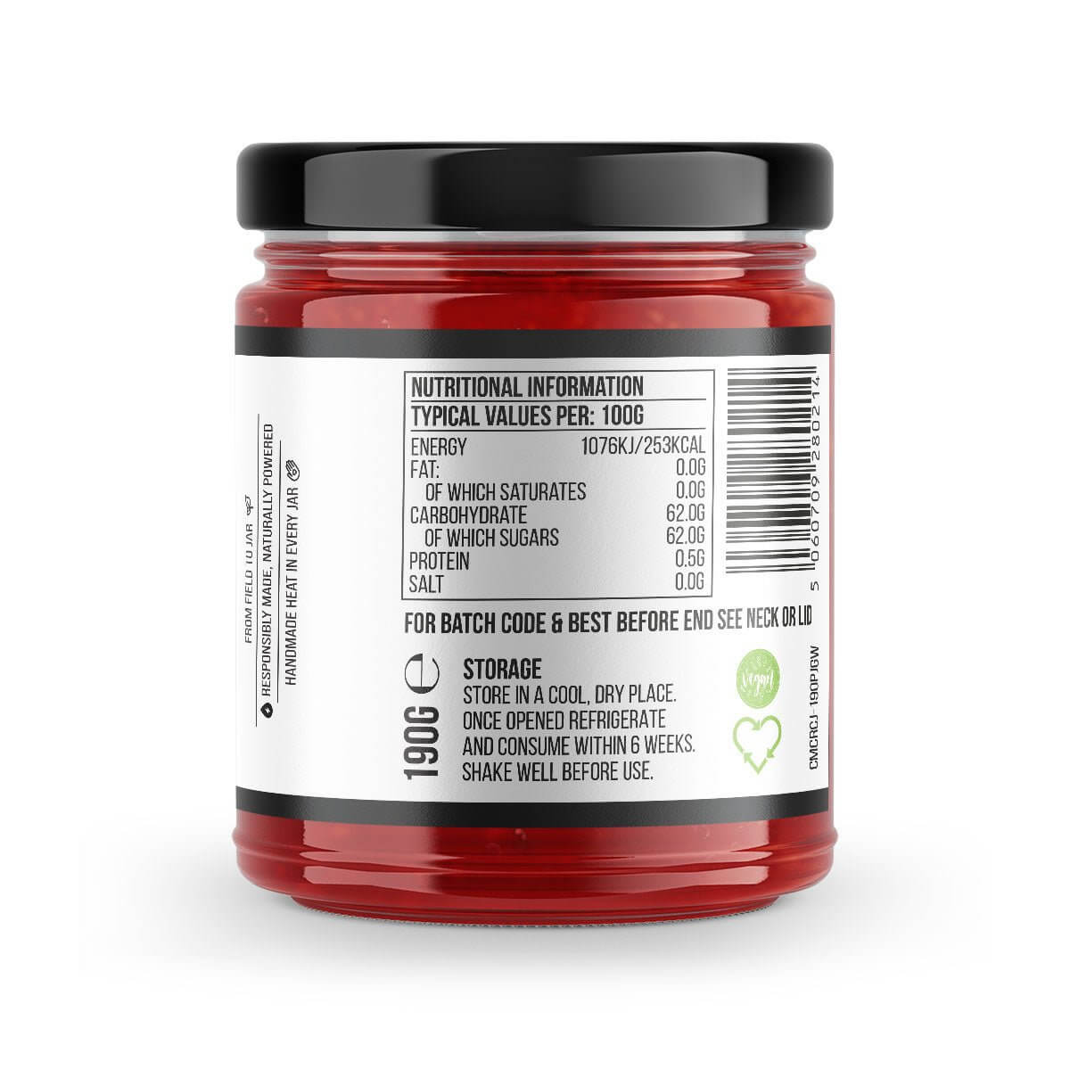 Back label of Carolina Reaper Chilli Jam by Chilli Mash Co. – Bold Spice & Endless Flavour