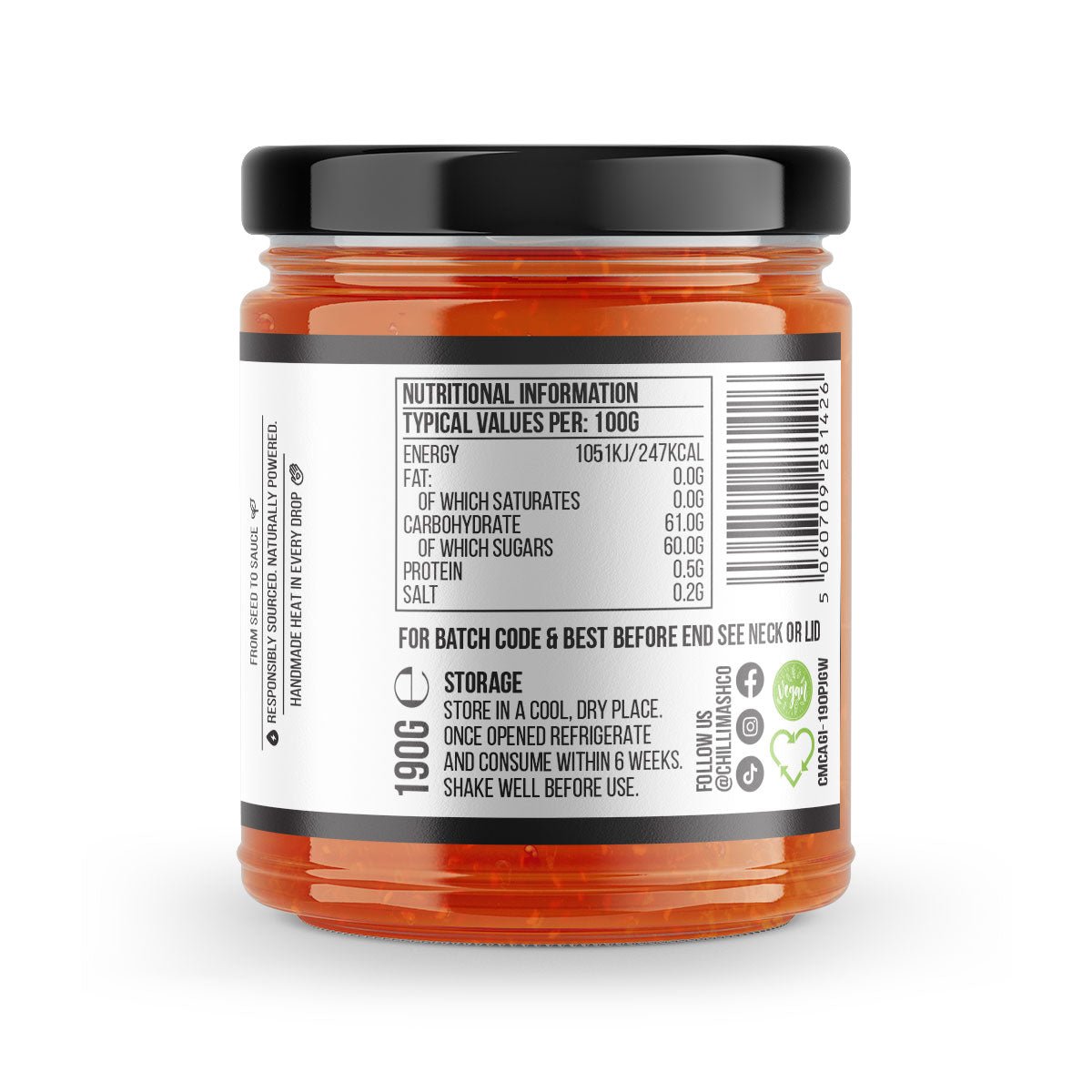 Carrot & Ginger Chilli Jam | 190g | Chilli Mash Company | Persian Inspired - Chilli Mash Co.