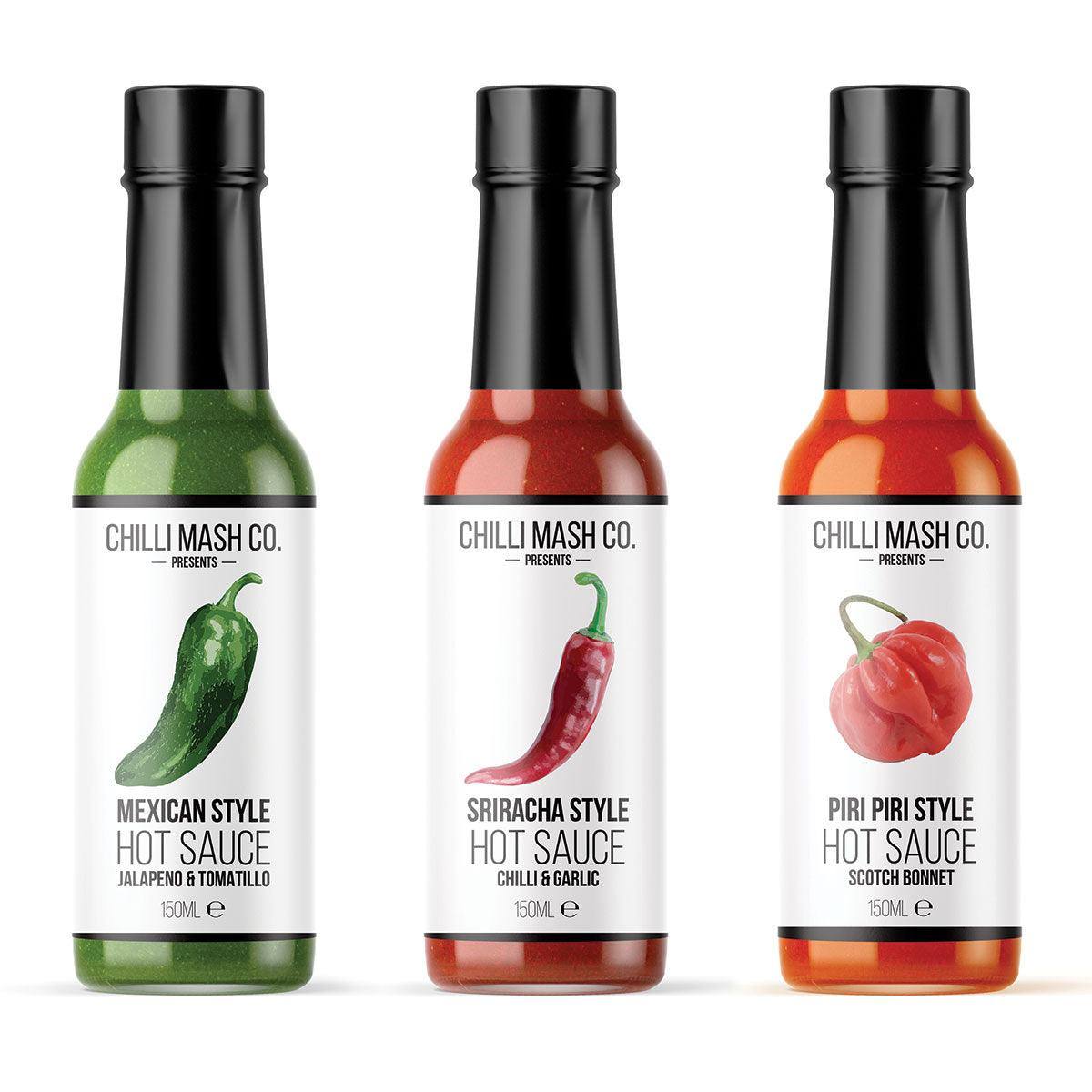 Hot Sauce Lovers Trio | 3x 150ml | Chilli Mash Company | Gift Boxed - Chilli Mash Co.
