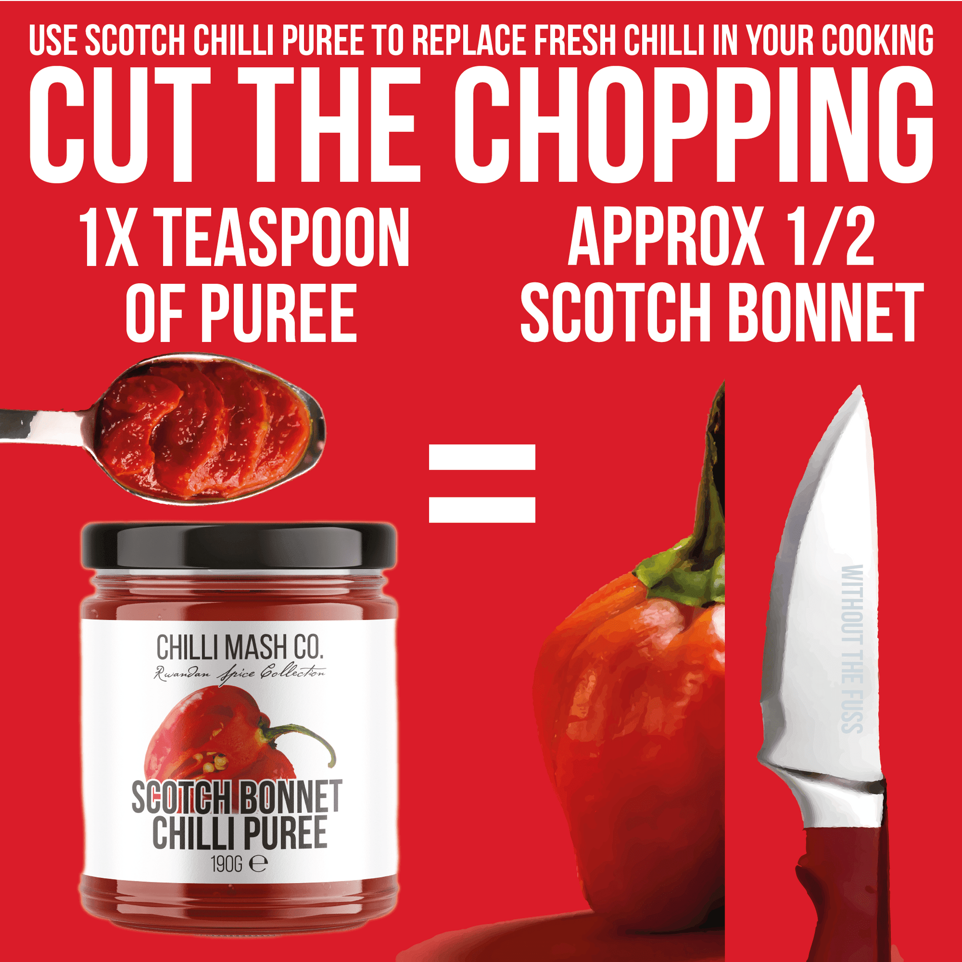 Scotch Bonnet Chilli Puree | Chilli Mash Company | 190ml - Chilli Mash Co.