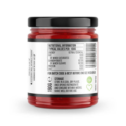 Back label of Carolina Reaper Chilli Jam by Chilli Mash Co. – Bold Spice & Endless Flavour