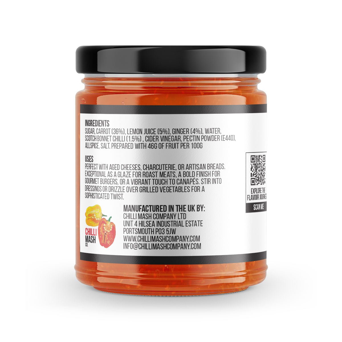 Carrot & Ginger Chilli Jam | 190g | Chilli Mash Company | Persian Inspired - Chilli Mash Co.