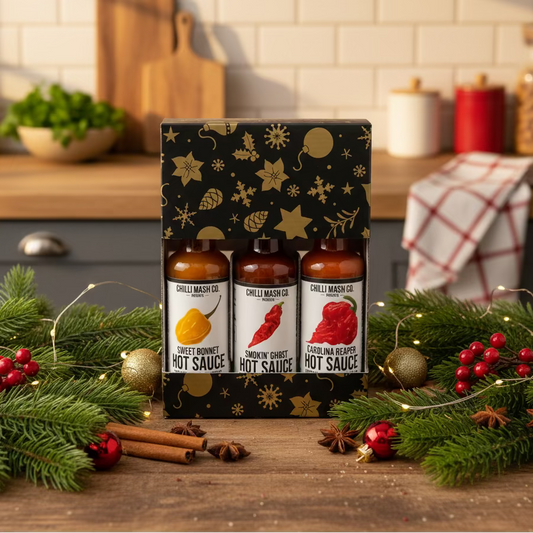Hot Sauce Trio | 3x 150ml | Chilli Mash Company | Mild To Wild | Gift Boxed - Chilli Mash Co.