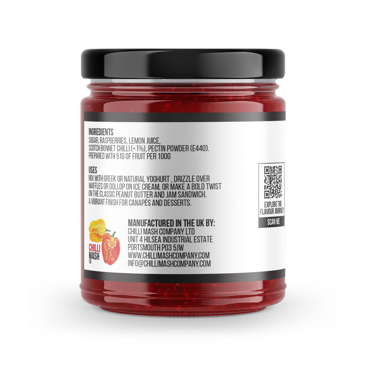 Raspberry Chilli Jam | 190g | Chilli Mash Company | Fruity Fire - Chilli Mash Co.