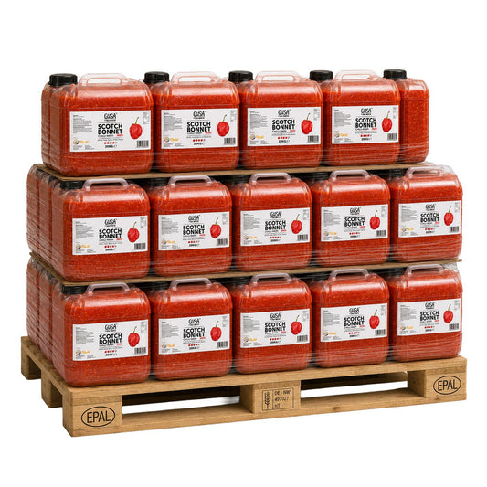 Scotch Bonnet Chilli Mash | 500kg Pallet | Gusa by Chilli Mash Co. - Chilli Mash Co.