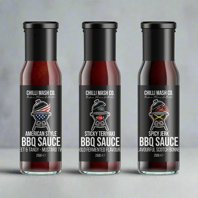 The Ultimate BBQ Sauce Trio Pack | 3x 250g | American, Jerk & Teriyaki - Chilli Mash Co.