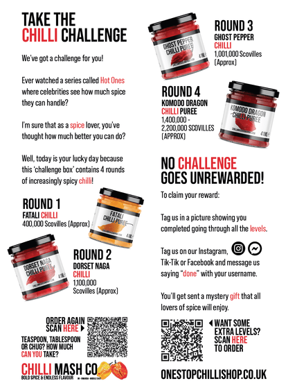 The 'World's Hottest' Chilli Challenge Gift Box Set | 2025 Edition | 4 Extreme Levels - Chilli Mash Co.