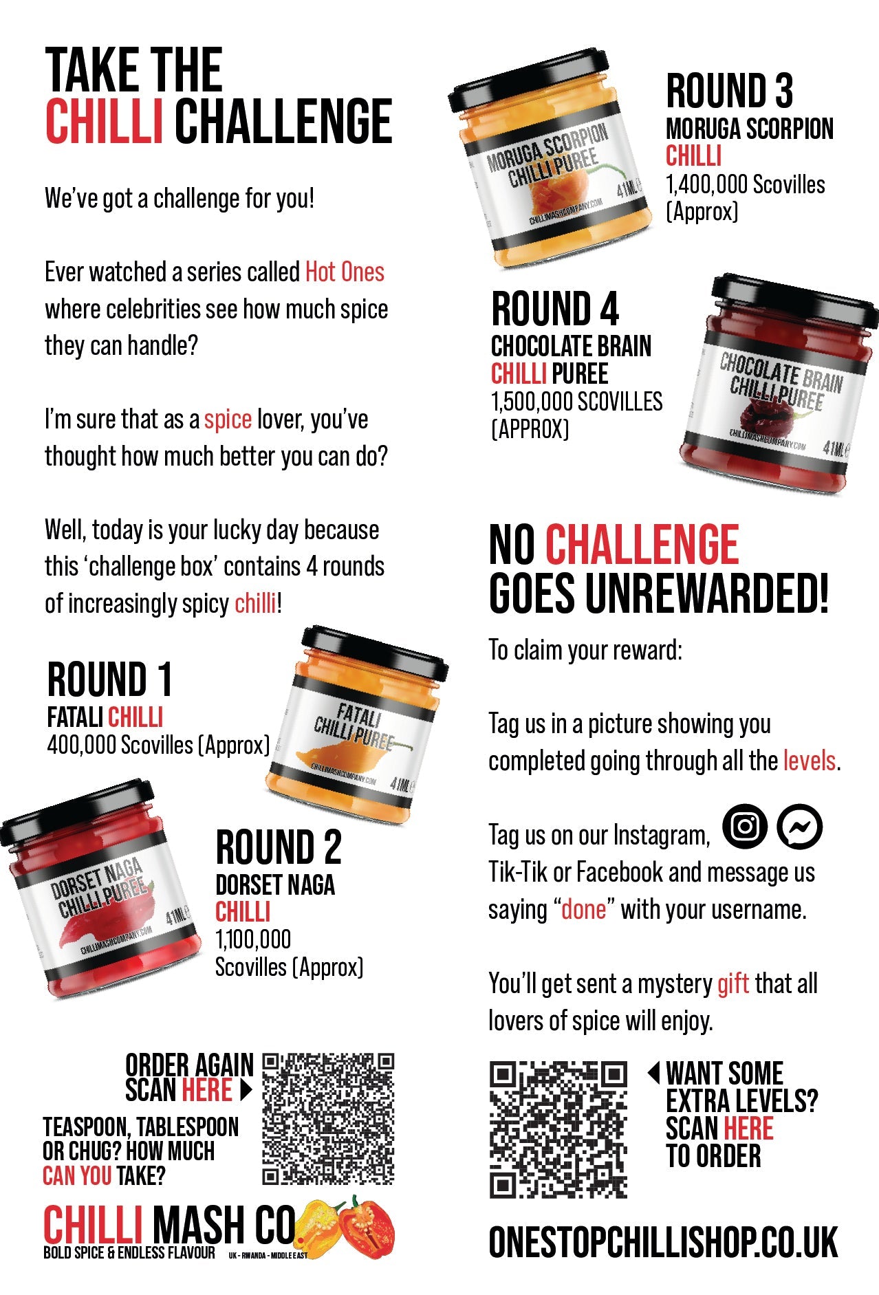 The 'World's Hottest' Chilli Challenge Gift Box Set | 2025 Edition | 4 Extreme Levels - Chilli Mash Co.